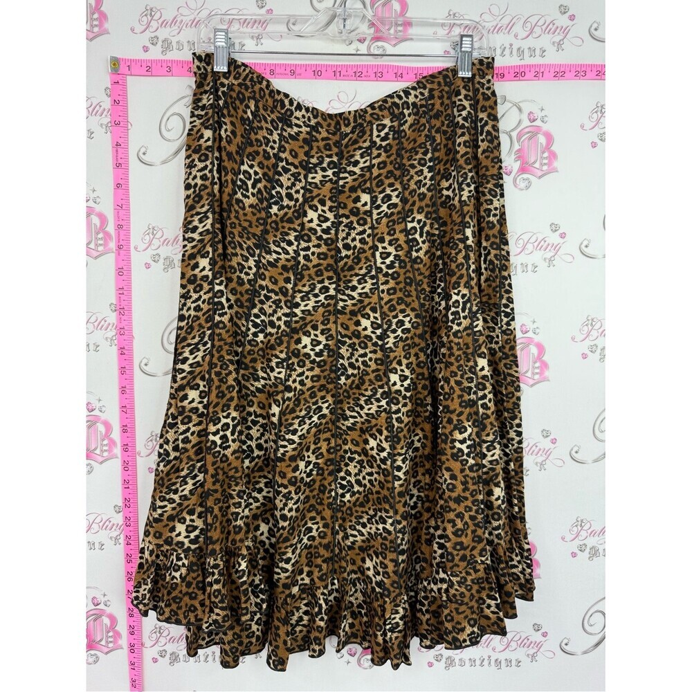 Traditions skirt Leopard Print Pleated Ruffle Skirt - Brown